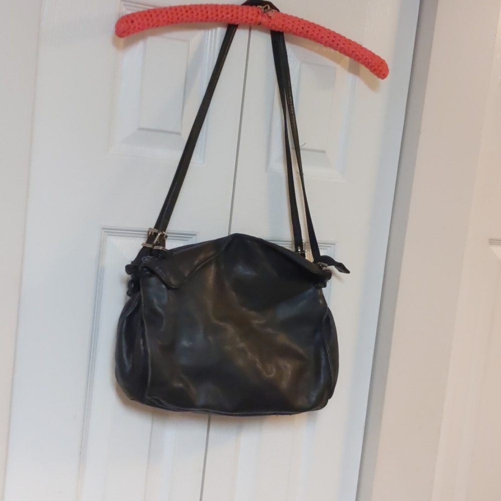 Black leather pocketbook